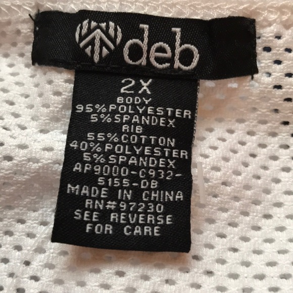 Deb mesh top white blue trim plus Sz 1x 2x 3x 3/25 - Picture 4 of 6